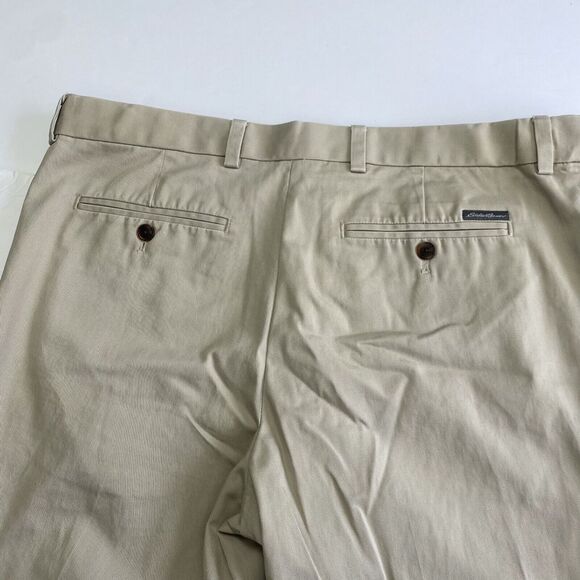 Eddie Bauer Pants Mens Size 34 Tan Cotton Relaxed Fit Wrinkle Resistant Straight - Picture 4 of 15